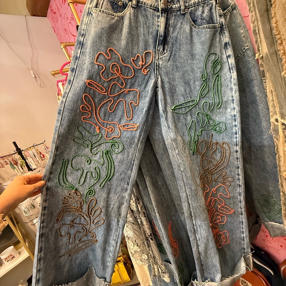 Oli&Hali Rope Embroidered Women's Jeans